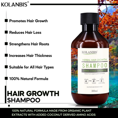 Kolanbis Hair Growth Shampoo - 100% Natural Formula