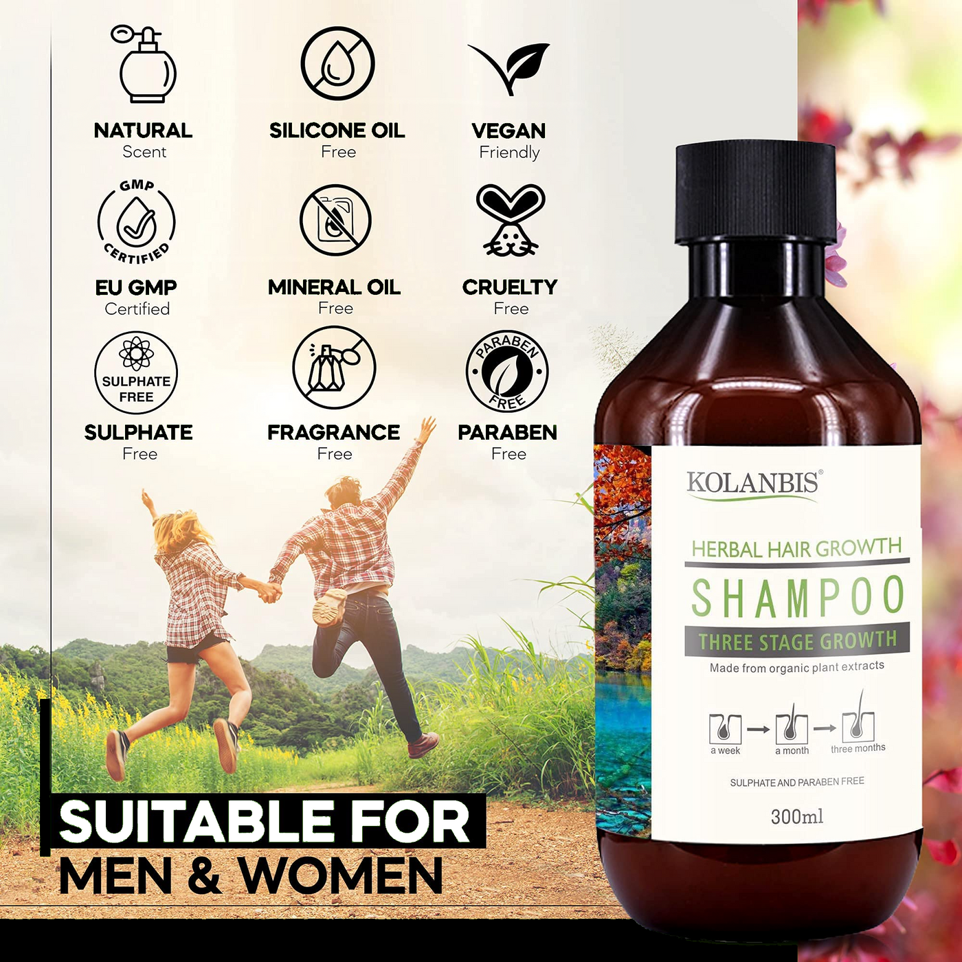Kolanbis Hair Growth Shampoo - 100% Natural Formula